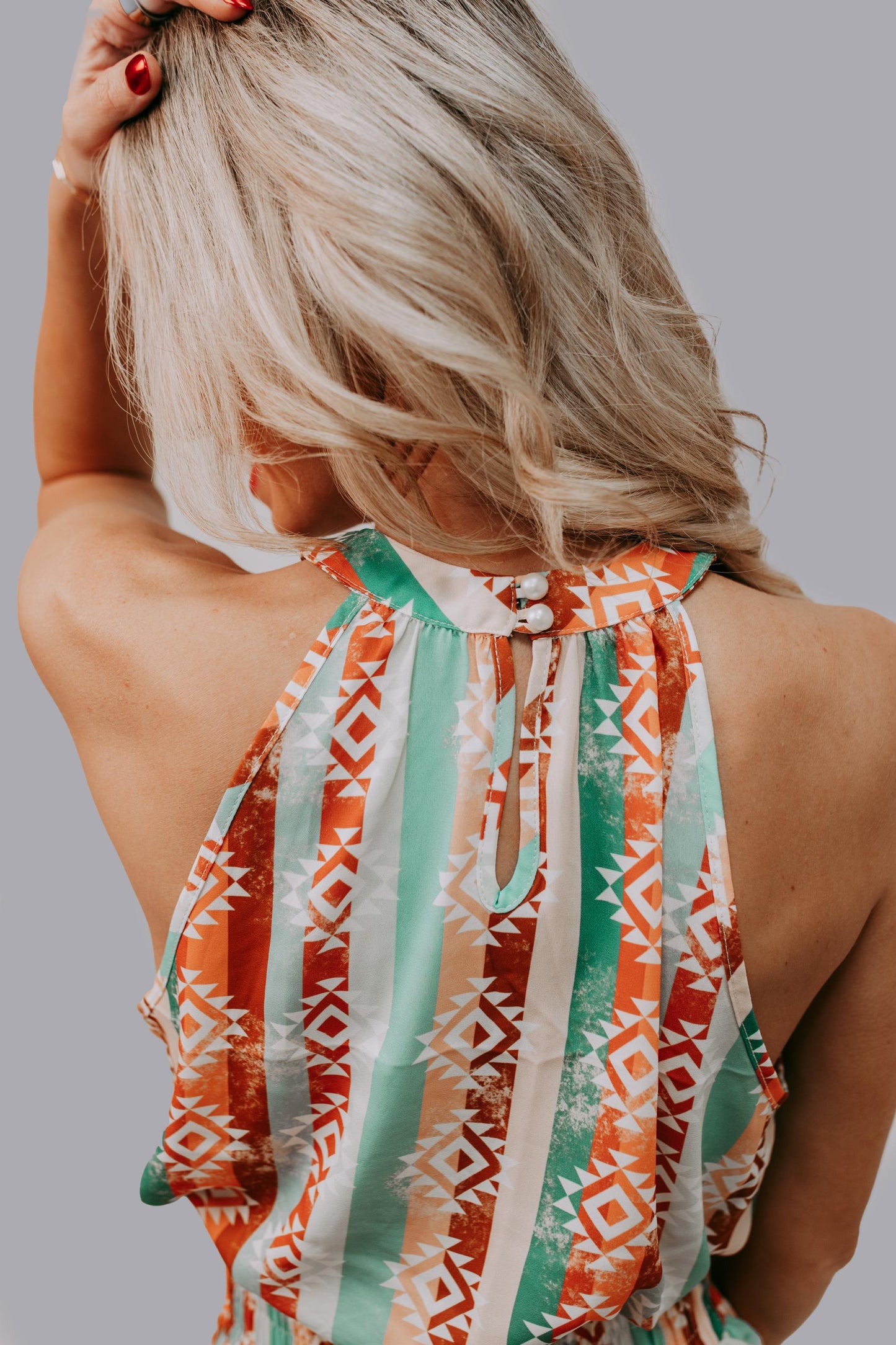 MK660 Aztec Halter Top Short Set