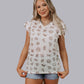 MK668/619 Branded Ruffled Sleeve Blouse