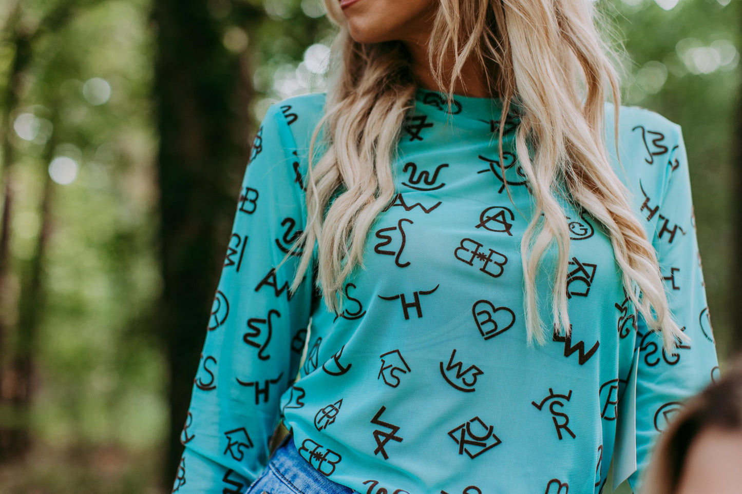 MK474 Branded 3D Print Mesh Top - Turquoise