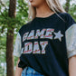 MK489 Sequins Sleeve Game Day Tee - Black
