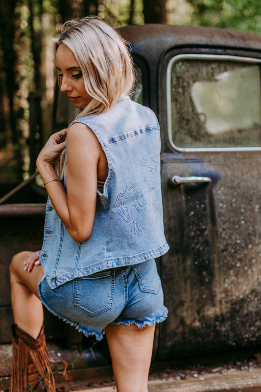 MK411 Sterling Denim Vest