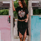 MK430 Desperado Sequin Embroidered Tee Dress