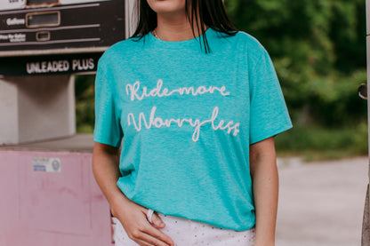 MK389 Worry Less SL Tee - Turquoise