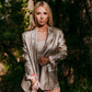 MK505 Metallic Faux Leather Blazer