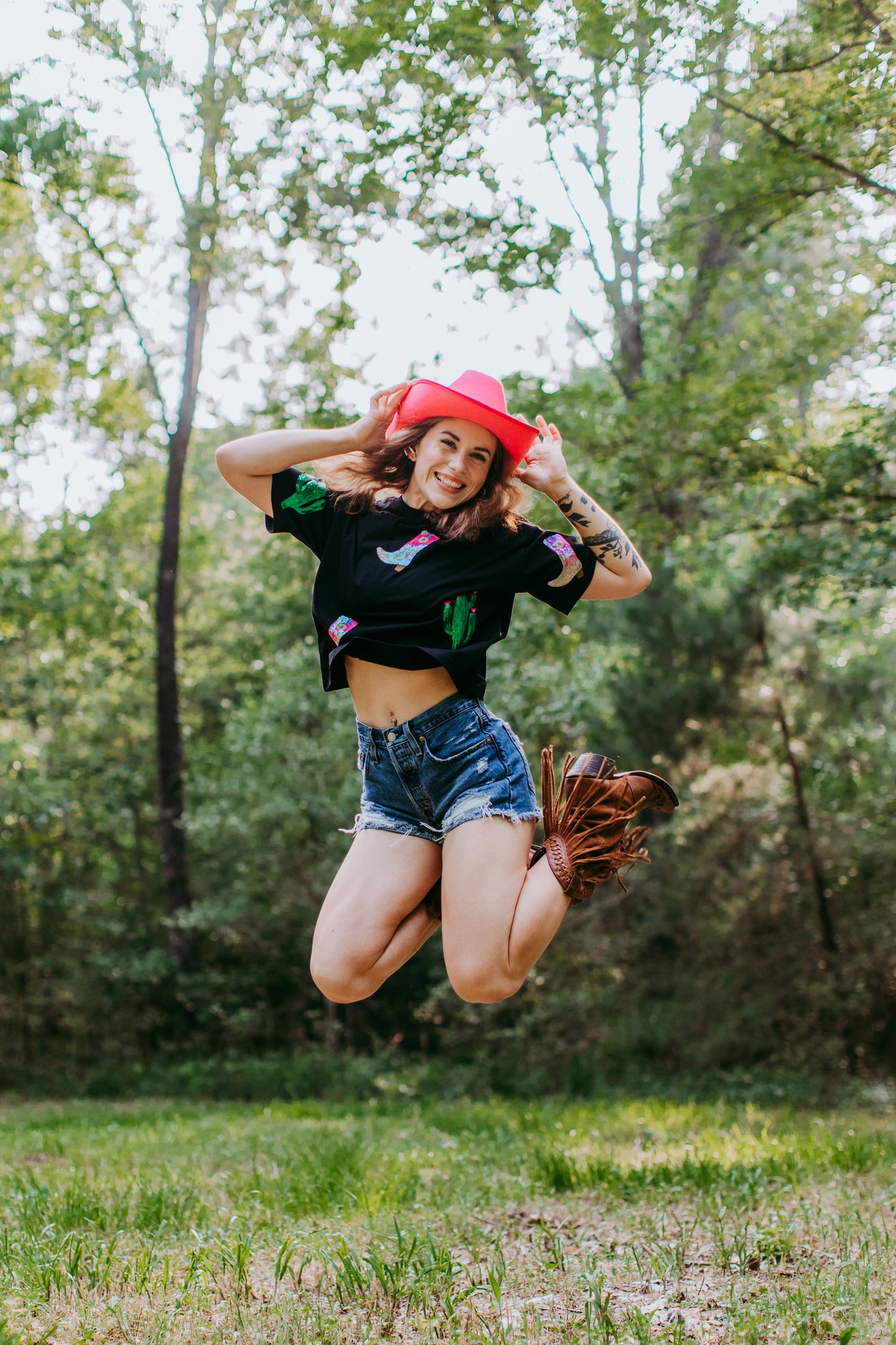 MK486 Cactus Boots Crop Tee