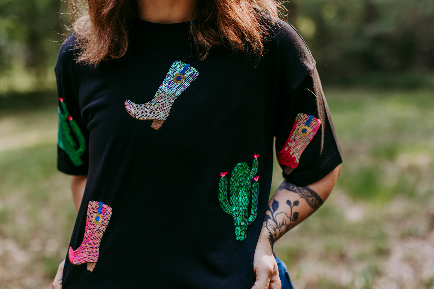 MK486 Cactus Boots Crop Tee