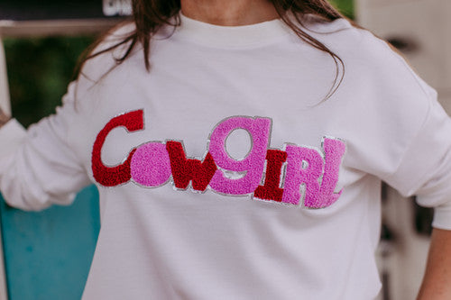 MK334 Cowgirl Embroidery Sequins Tee
