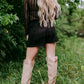MK424 Night Fever Long Sleeve Foil Embellished Mesh Top - Gold