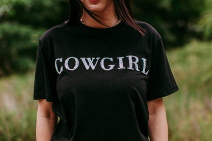 MK406 Cowgirl 3D Sequin Embroidered Tee