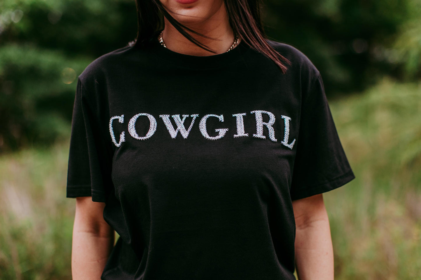 MK406 Cowgirl 3D Sequin Embroidered Tee