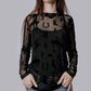 MK717 Lets Rodeo Velvet Mesh Top