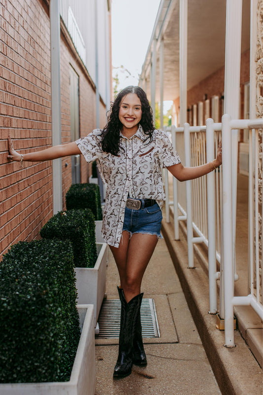 TZ110 3D Country Western Button Down Shirt
