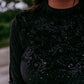 MK414 Jewel Velvet Mesh Top