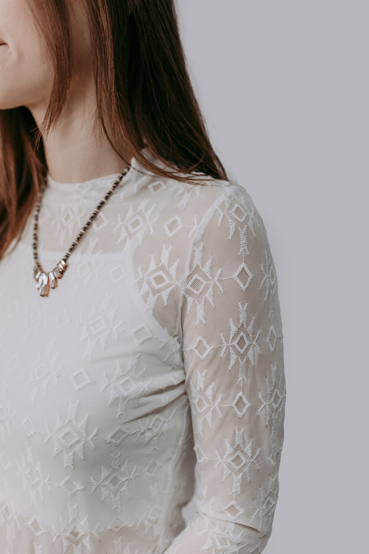 MK706 Embroidery Lace Top