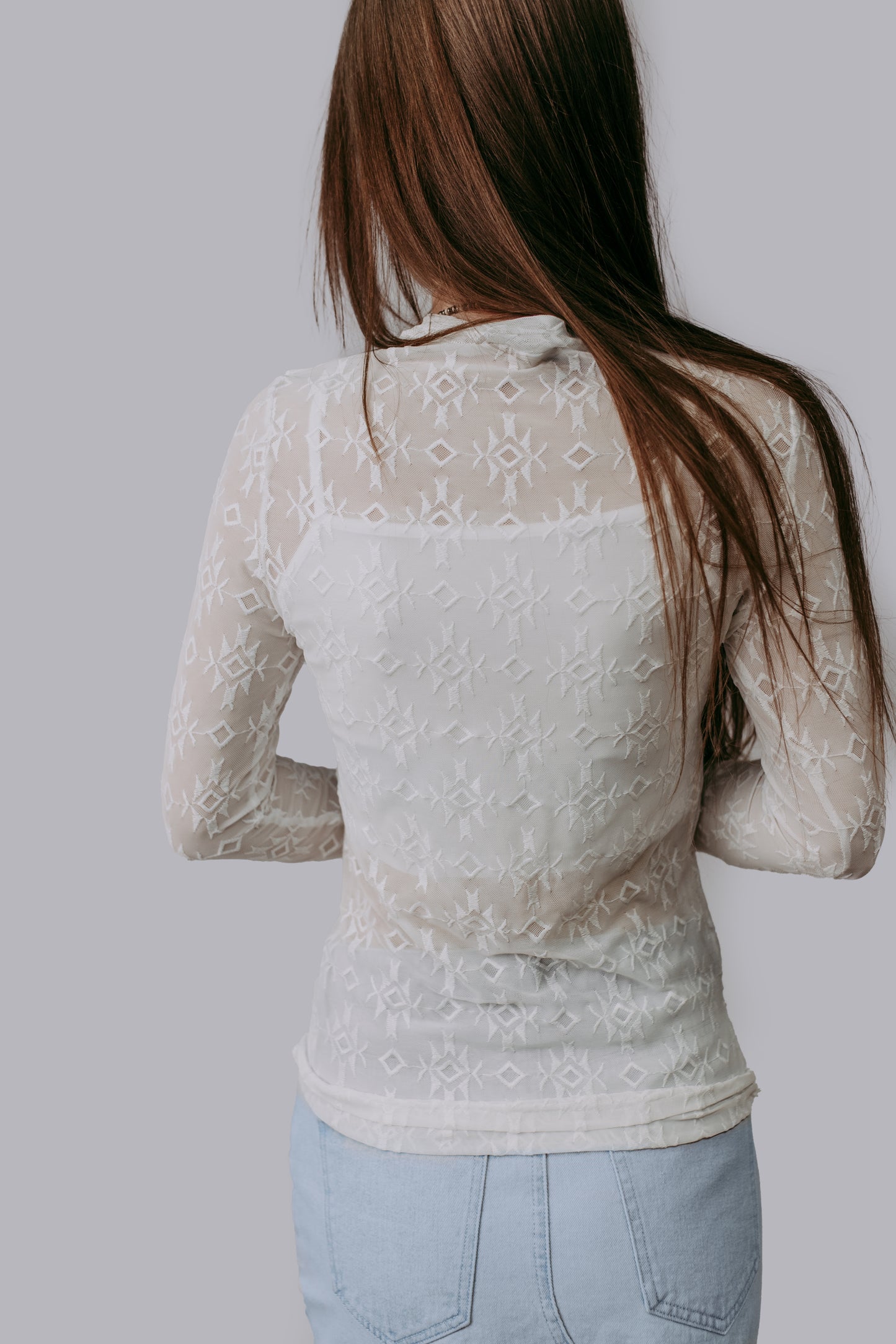MK706 Embroidery Lace Top