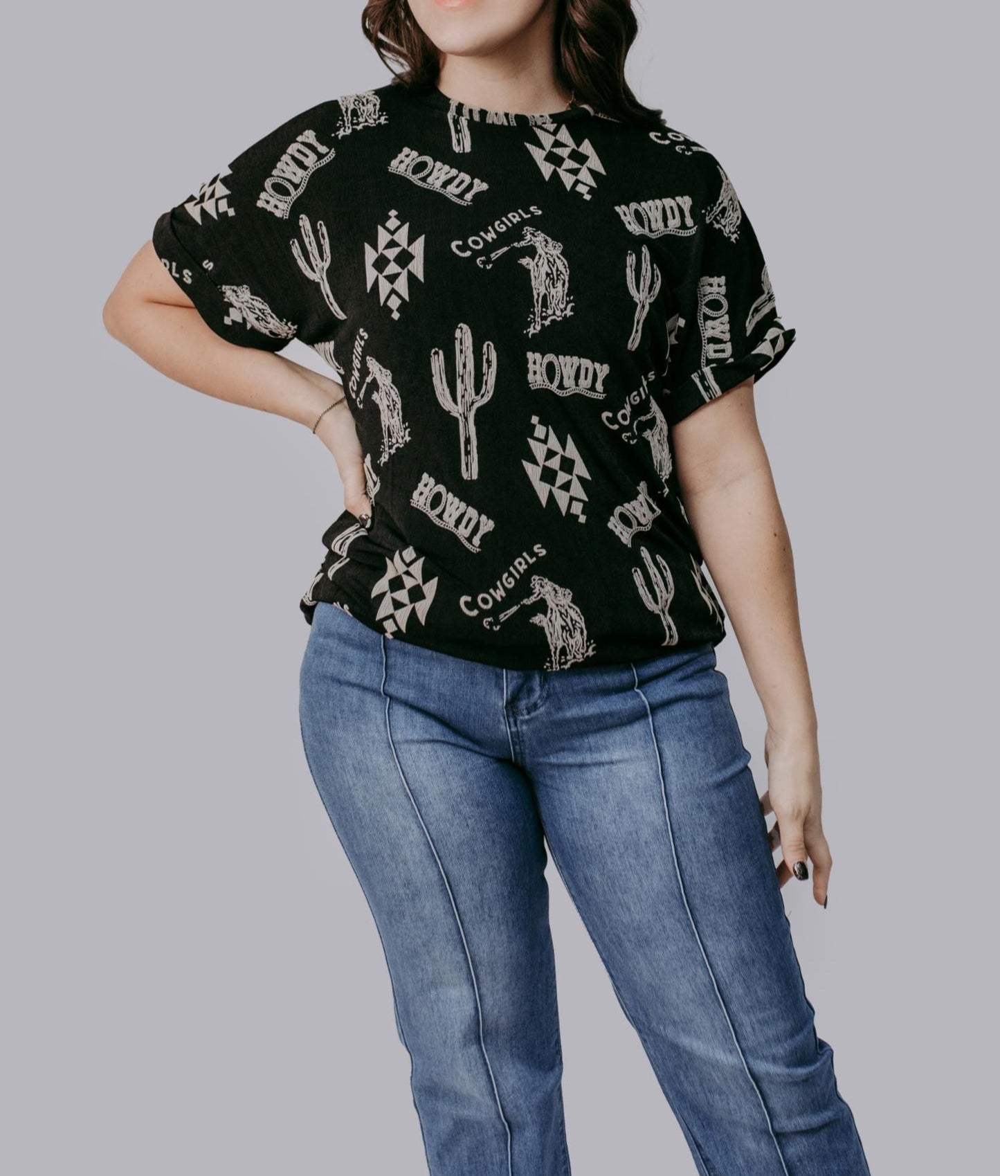 MK675 Glam it up Western Loose Fit Top