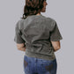 MK639 Cowgirl Embroidery Acid Washed Tee