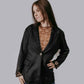 MK722 Faux Leather Blazer