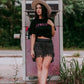MK406 Cowgirl 3D Sequin Embroidered Tee