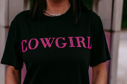 MK406 Cowgirl 3D Sequin Embroidered Tee