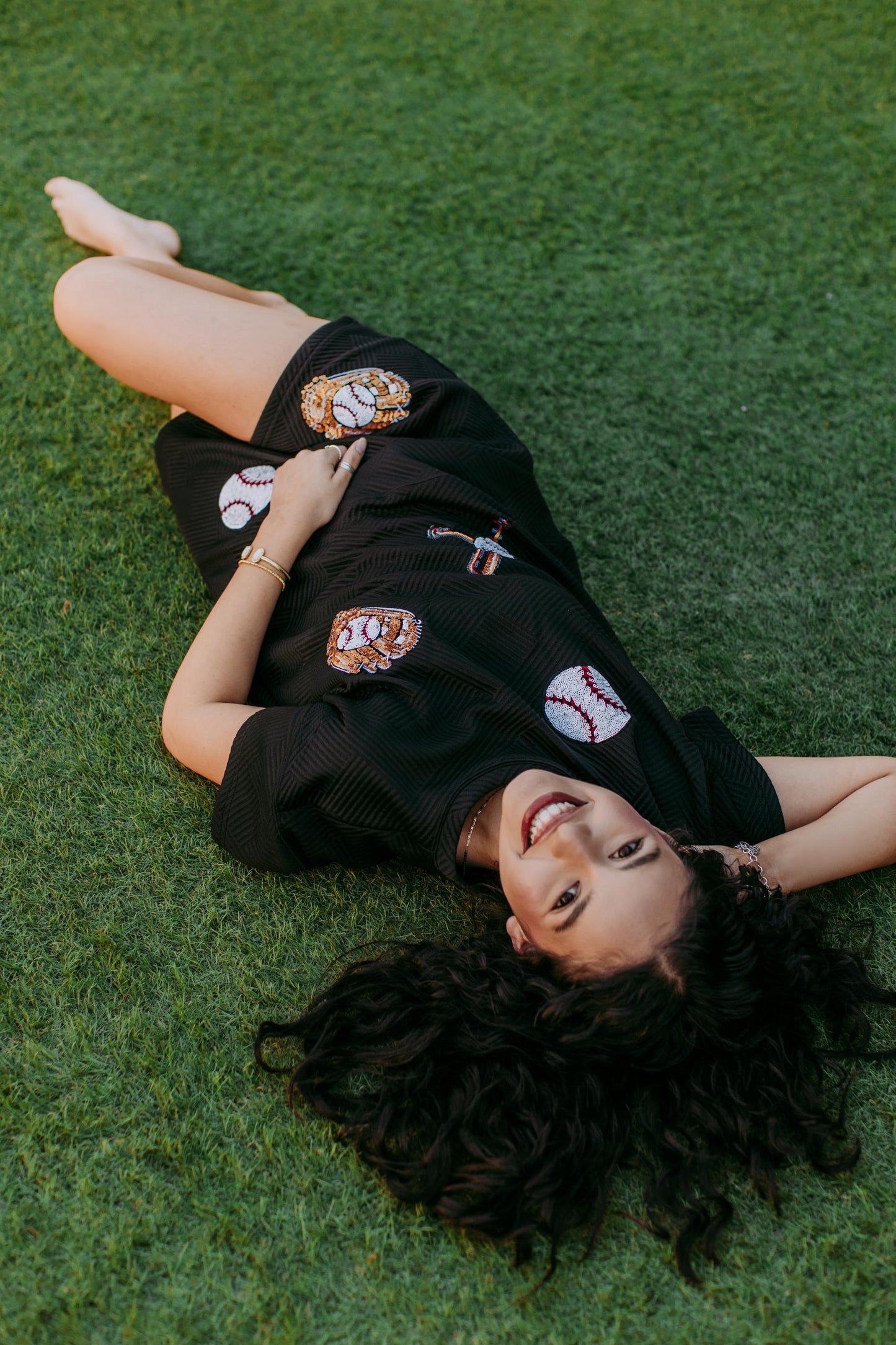 MK591 Sequins Baseball Short Sets