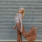 MK712 Mesh Ruffled Bell Pants