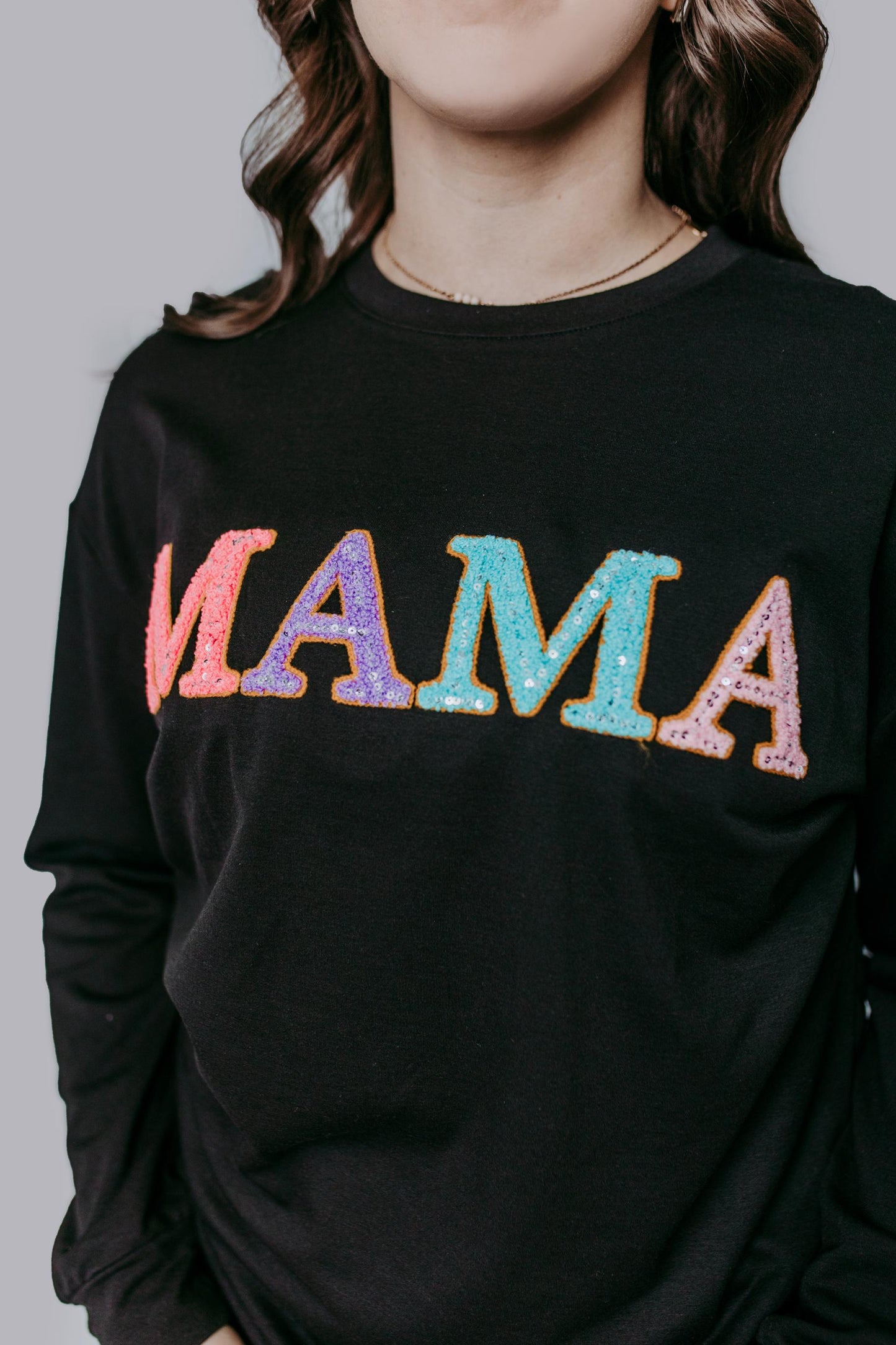 MK393 MAMA Embroidery Sweatshirt