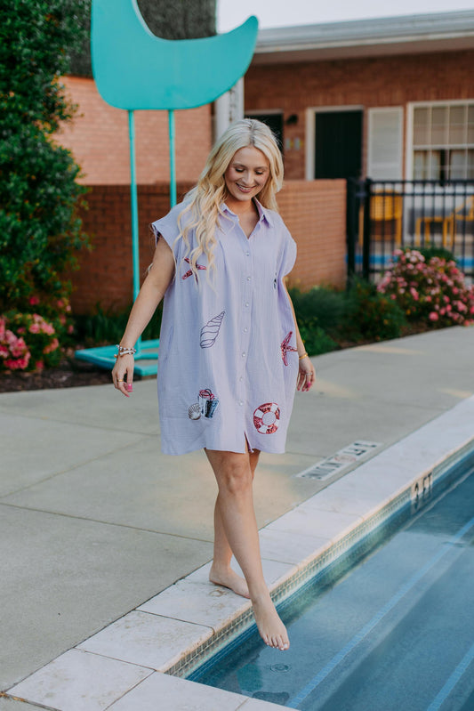 MK592 Sequins Beach Life Dress