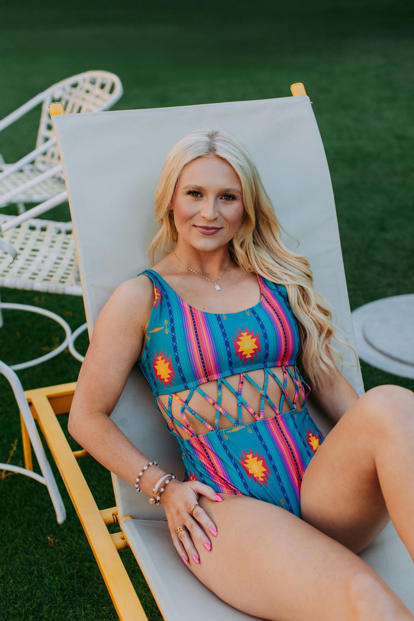 MK92 Serape Criss Cross Bathing Suit