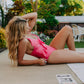 MK97 Coral Ruffled 1 Piece Bathing Suit