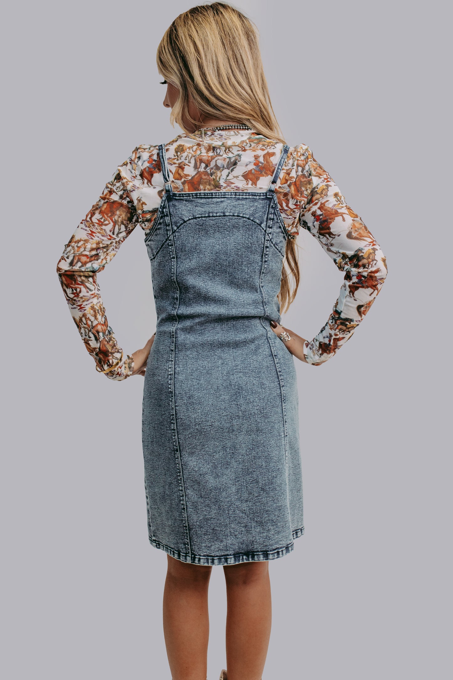 MK609 Denim Button Down Dress