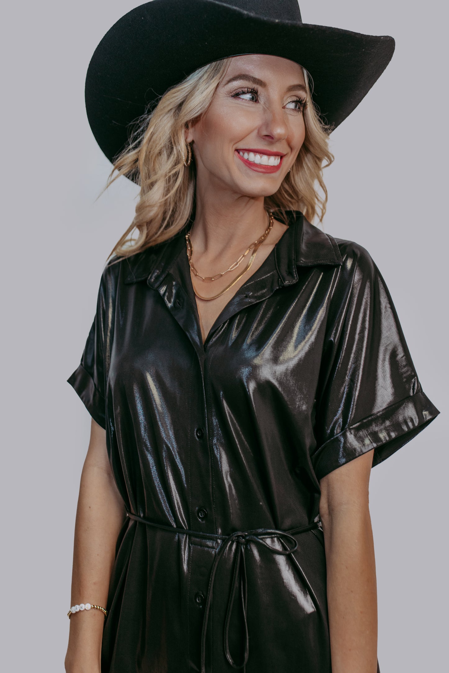MK635 Howdy Shirt Romper Dress