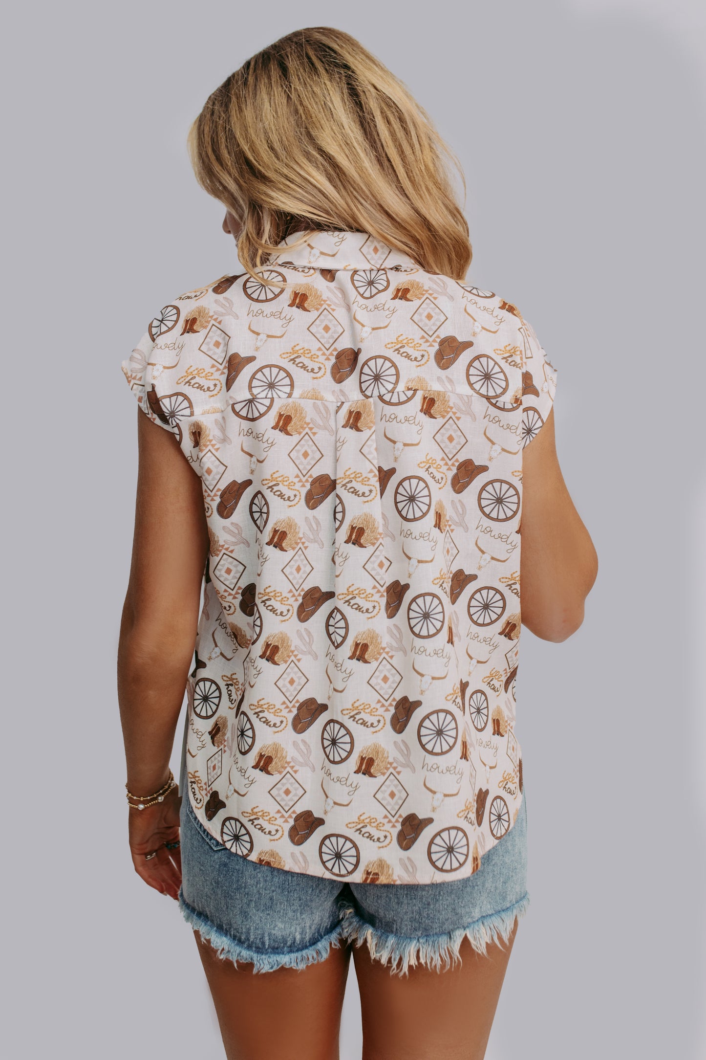 MK616 Western Cowgirl Button Down Shirt