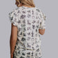 MK598 Old Western Ruffle Sleeve Top