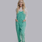 MK470 Acid Washed Jumpsuit - Turquoise