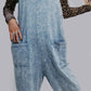 MK470 Acid Washed Jumpsuit - Blue