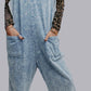 MK470 Acid Washed Jumpsuit - Blue