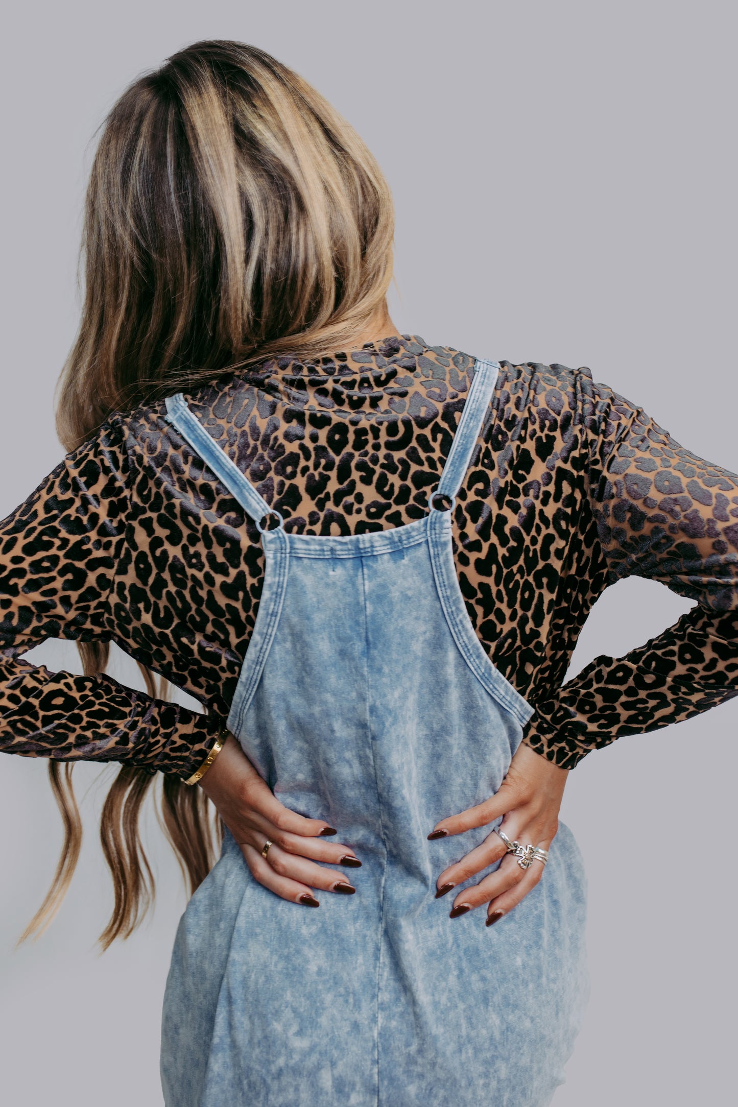 MK470 Acid Washed Jumpsuit - Blue