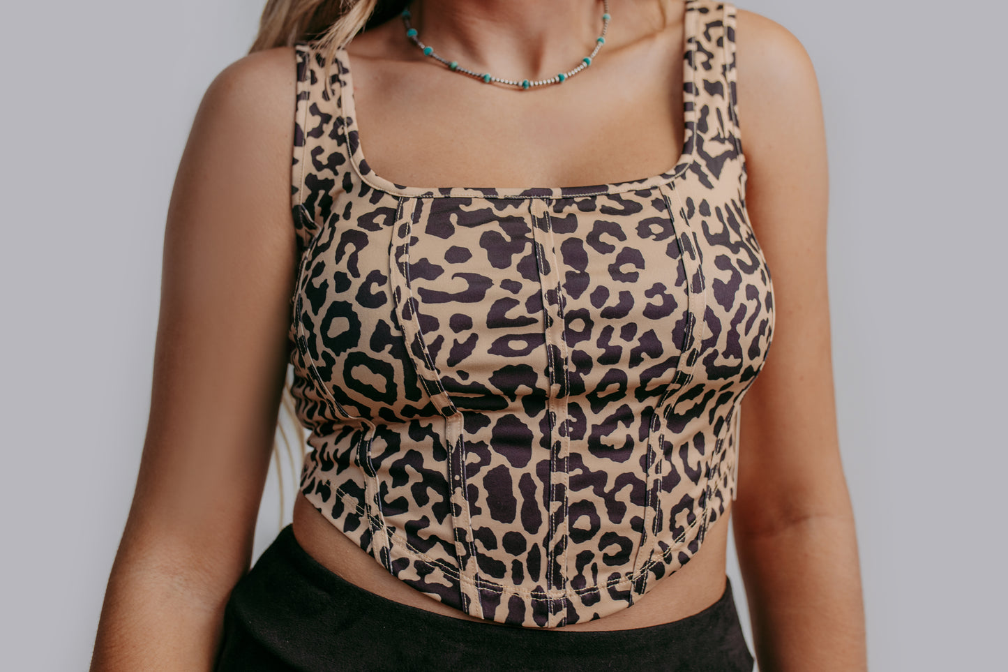 MK618 Leopard Corset Top
