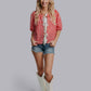 MK621 Plaid Front Tie Blouse