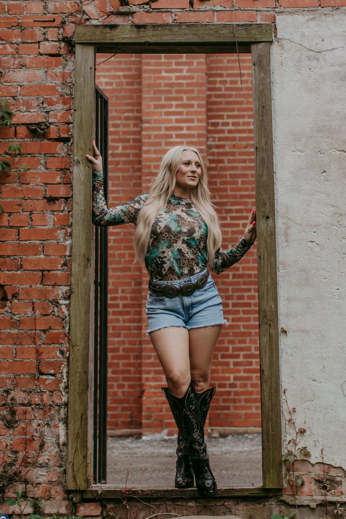 MK466 Mix Print LS Mesh Top