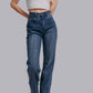 MK624 Raw Hem Straight Leg Jeans