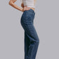 MK624 Raw Hem Straight Leg Jeans