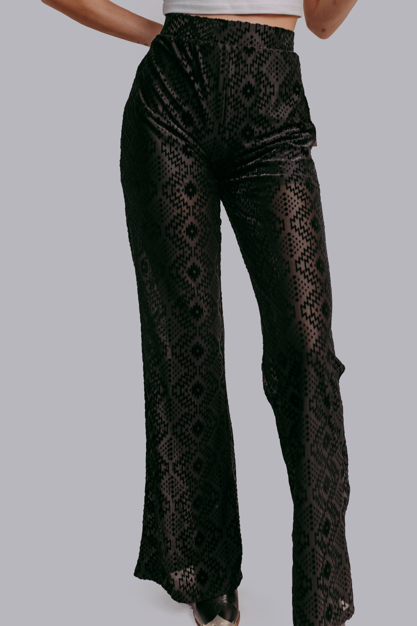 MK595 Burn Out Aztec Mesh Pants