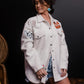 MK549 Oversize Sherpa Embroidery Jacket - White
