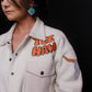 MK549 Oversize Sherpa Embroidery Jacket - White