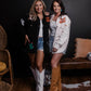 MK549 Oversize Sherpa Embroidery Jacket - BLACK