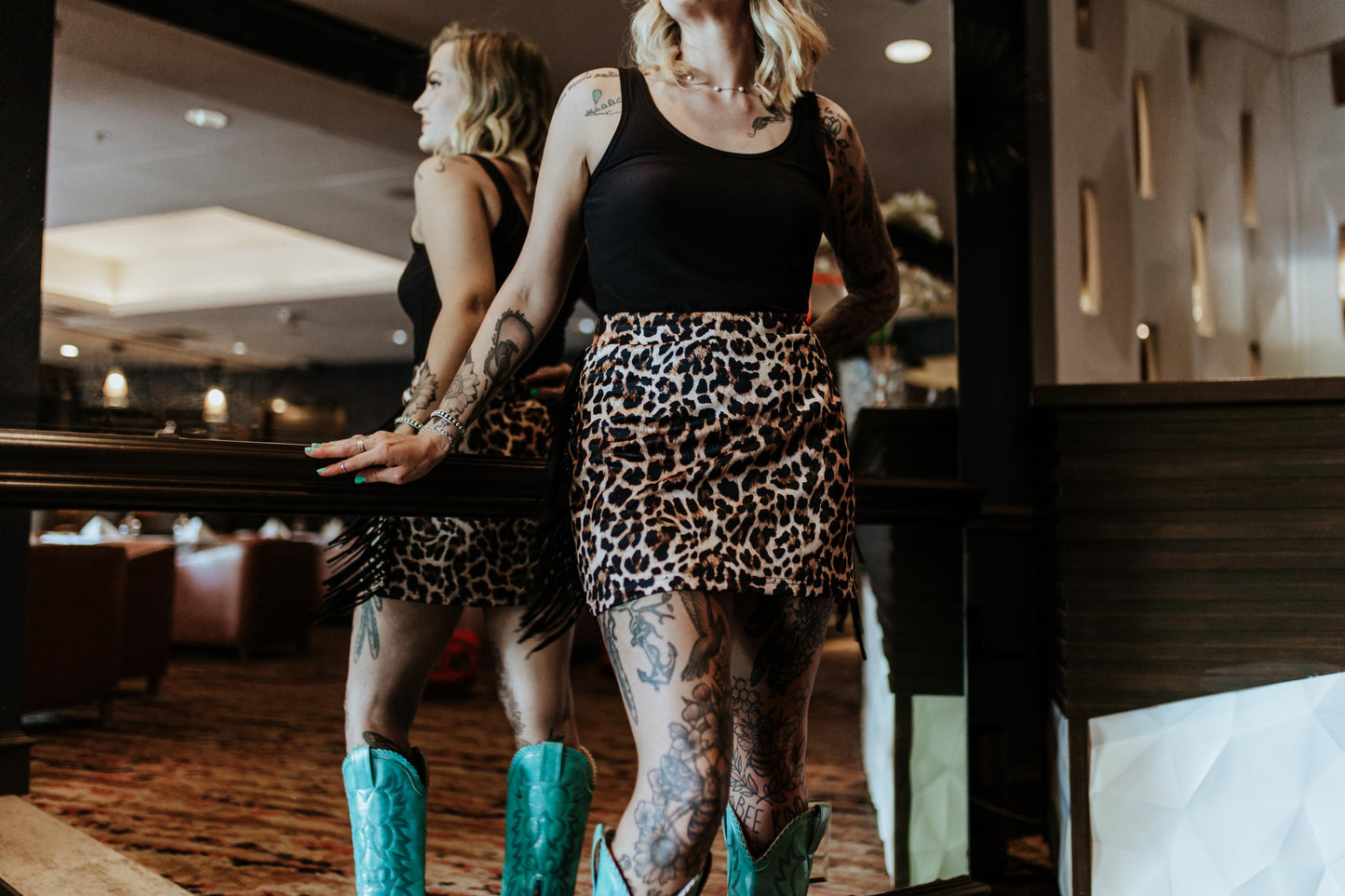 MK321 Fringed Filly SKORT- Leopard