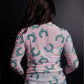 MK564 3D Gemstone LS Mesh Top -Turquoise/Pink