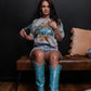 MK553 You Had Me At Turquoise Gold Foil SL Tee